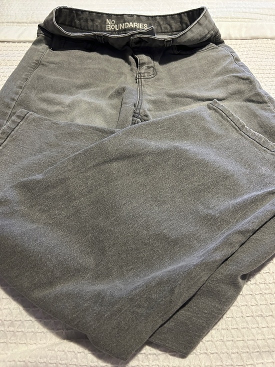 No Boundaries Denim - No Boundaries Women's Gray Wide Leg Jeans